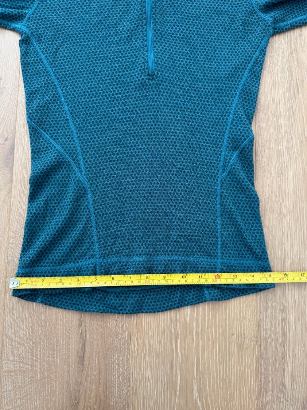 Smartwool Shirt Women Medium Merino Wool Hoodie 1/2 Zip Teal Blue Base Layer - Picture 10 of 13